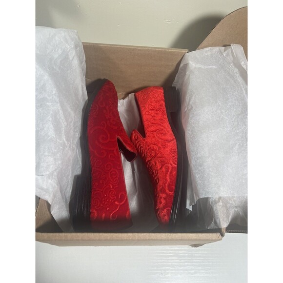 Stacy Adams Mens Red Velvet Party Tuxedo Shoes Size 8 main image 4